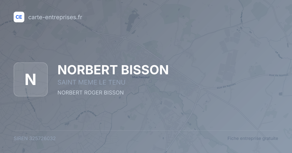 NORBERT BISSON — 325726032 — fiche entreprise