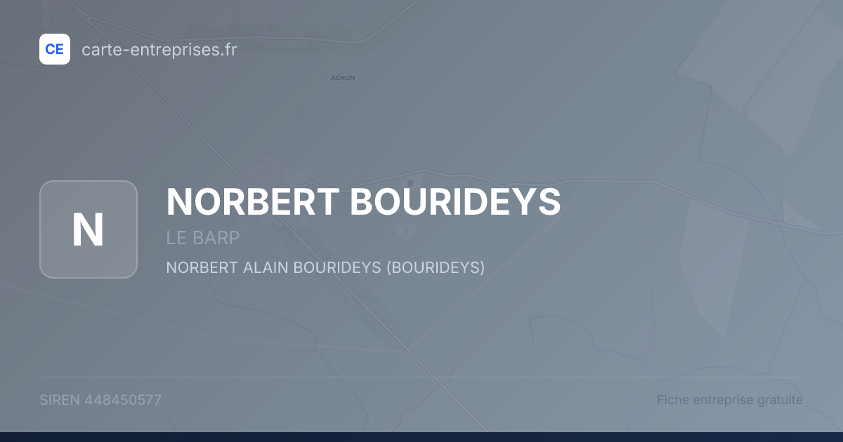 NORBERT BOURIDEYS — 448450577 — fiche entreprise