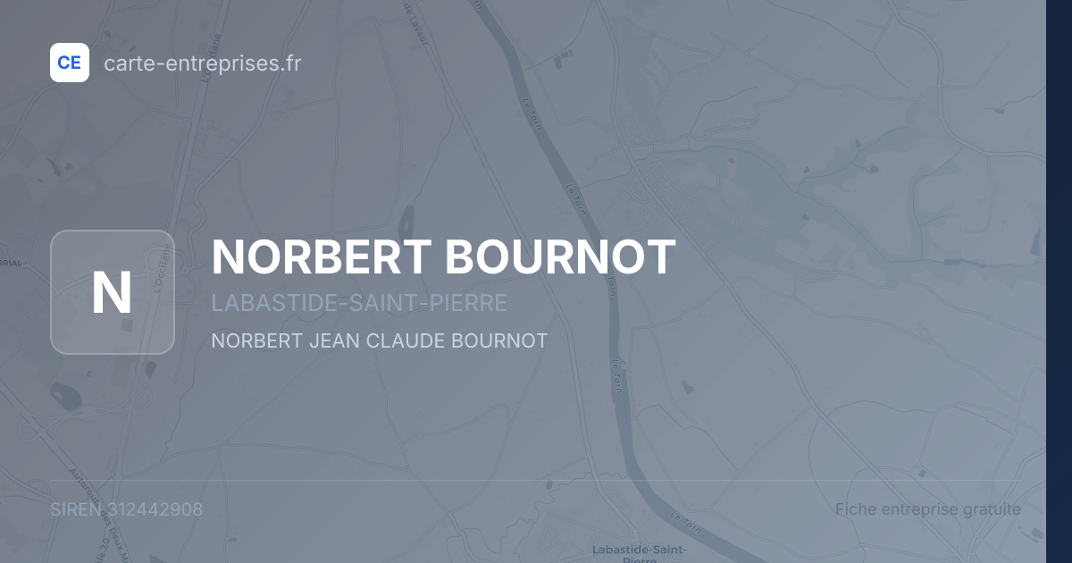 NORBERT BOURNOT — 312442908 — fiche entreprise