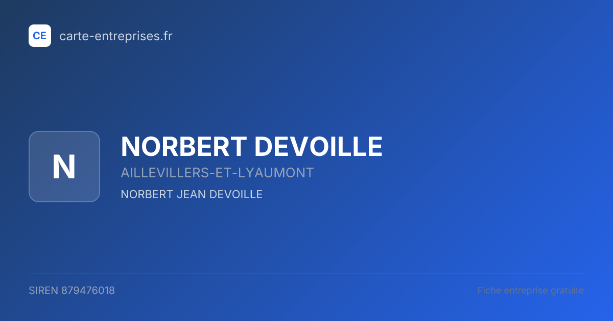 NORBERT DEVOILLE — 879476018 — fiche entreprise