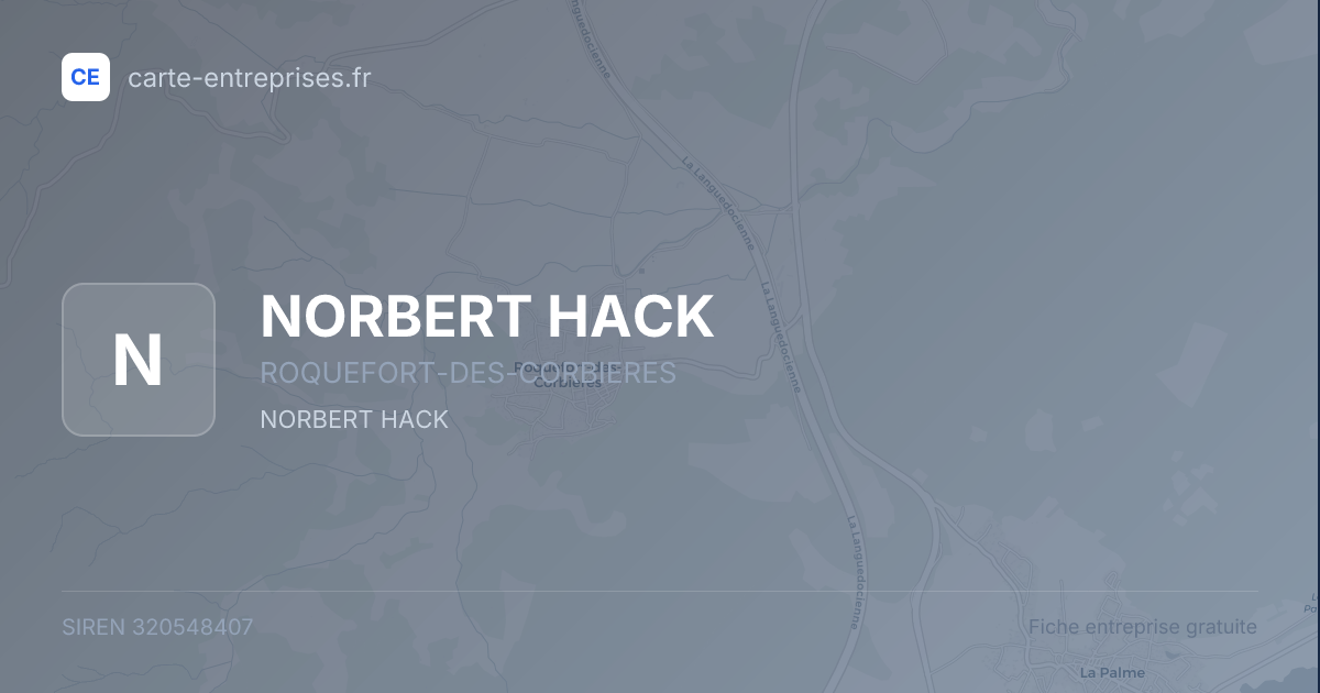 NORBERT HACK — 320548407 — fiche entreprise