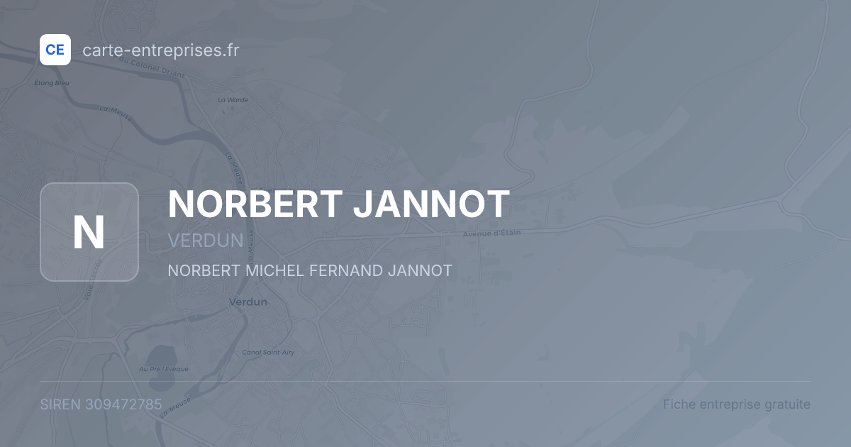 NORBERT JANNOT — 309472785 — fiche entreprise