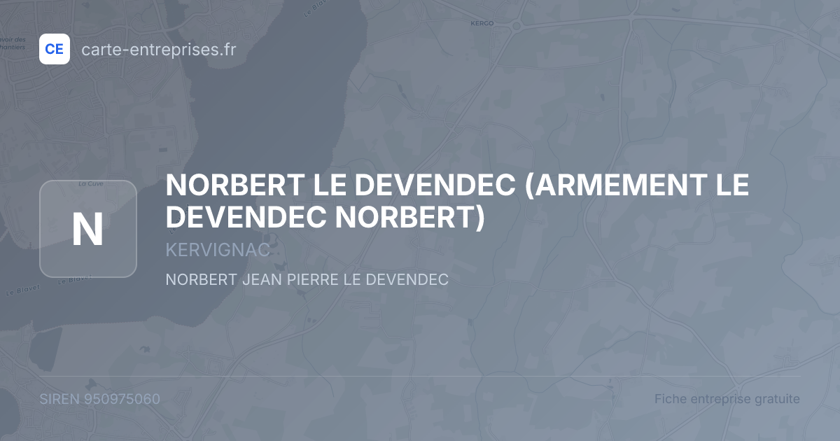 NORBERT LE DEVENDEC (ARMEMENT LE DEVENDEC NORBERT) — 950975060 — fiche entreprise