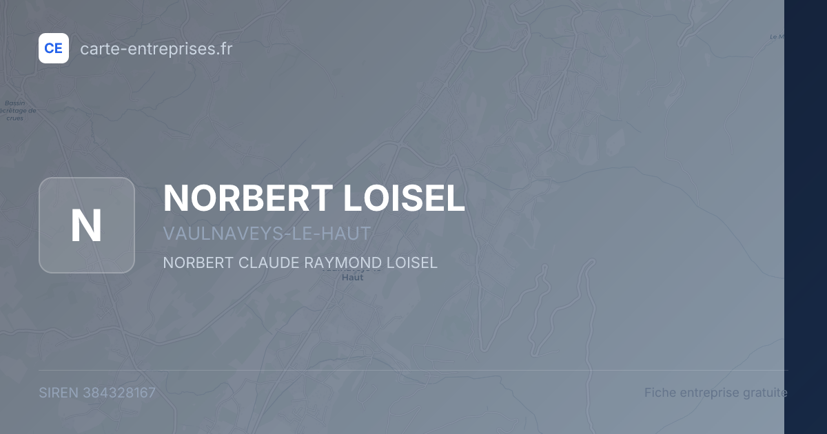 NORBERT LOISEL — 384328167 — fiche entreprise