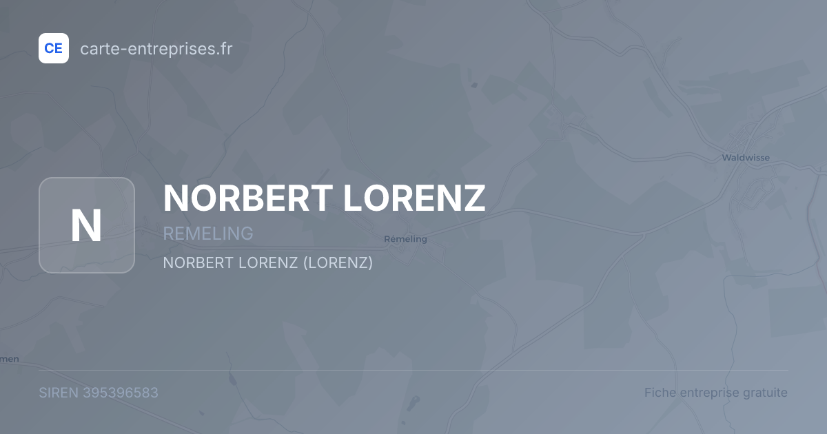 NORBERT LORENZ — 395396583 — fiche entreprise