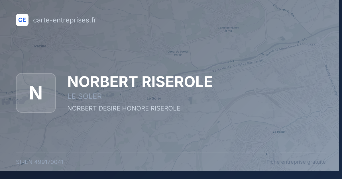 NORBERT RISEROLE — 499170041 — fiche entreprise