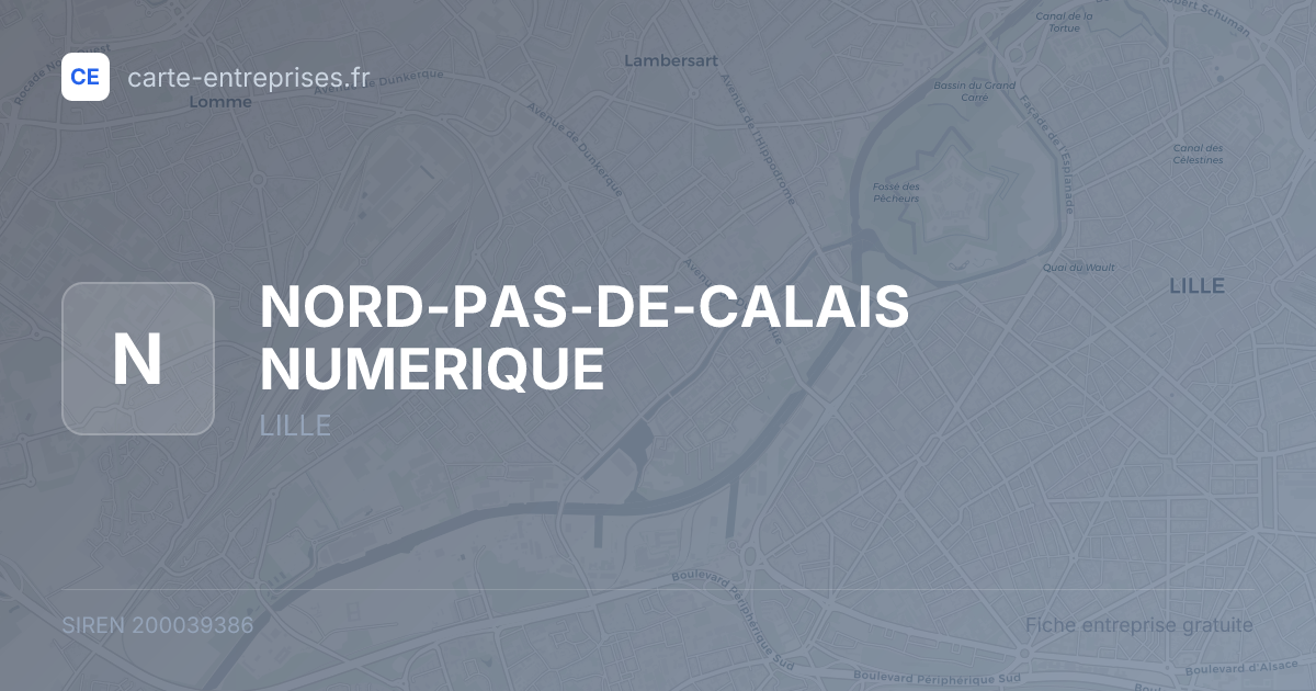 NORD-PAS-DE-CALAIS NUMERIQUE — 200039386 — fiche entreprise
