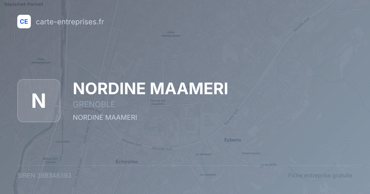 NORDINE MAAMERI — 388348393 — fiche entreprise