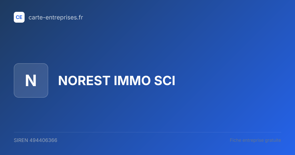 NOREST IMMO SCI — 494406366 — fiche entreprise