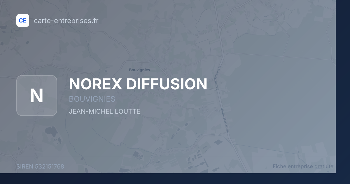 NOREX DIFFUSION — 532151768 — fiche entreprise