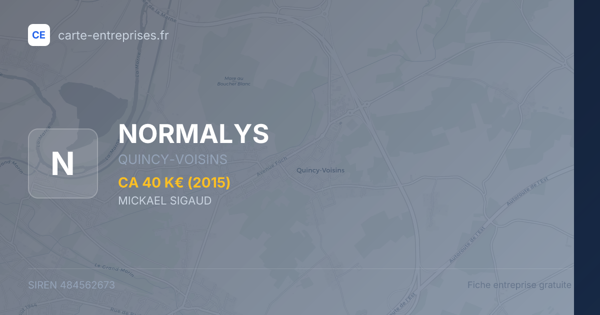 NORMALYS — 484562673 — fiche entreprise
