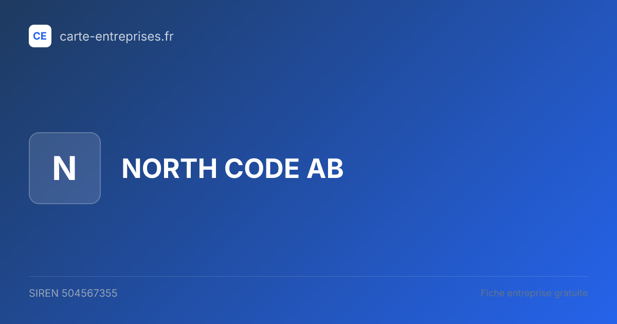 NORTH CODE AB — 504567355 — fiche entreprise
