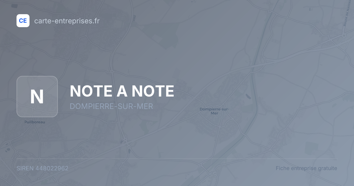 NOTE A NOTE — 448022962 — fiche entreprise