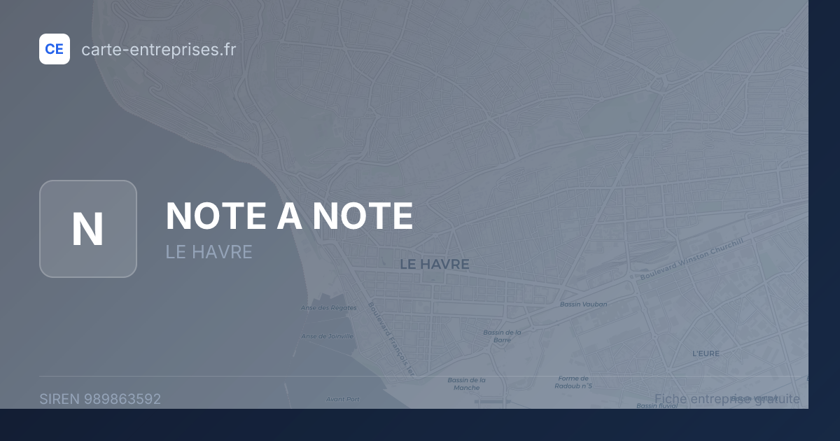 NOTE A NOTE — 989863592 — fiche entreprise
