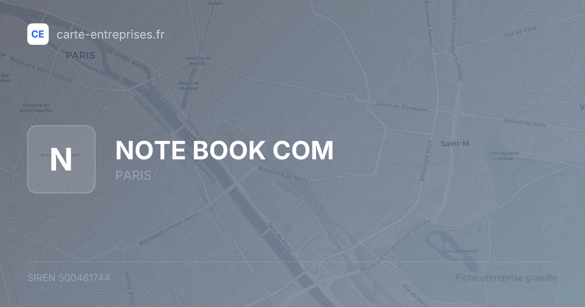 NOTE BOOK COM — 500461744 — fiche entreprise