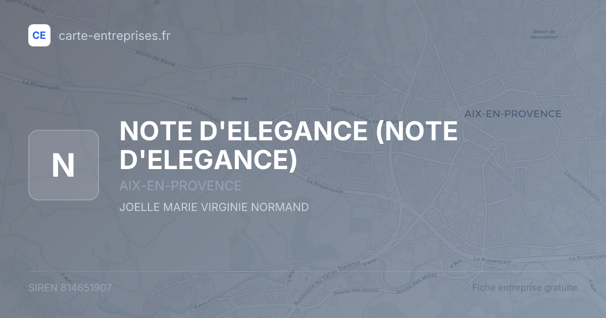 NOTE D'ELEGANCE — 814651907 — fiche entreprise