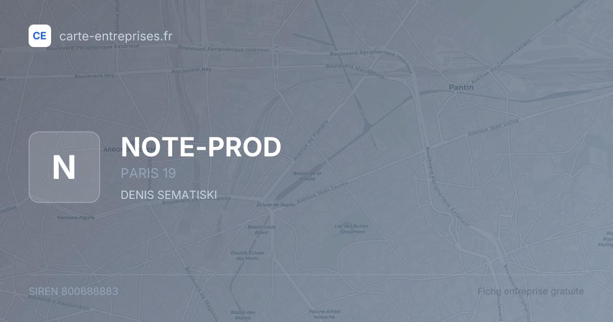 NOTE-PROD — 800686883 — fiche entreprise