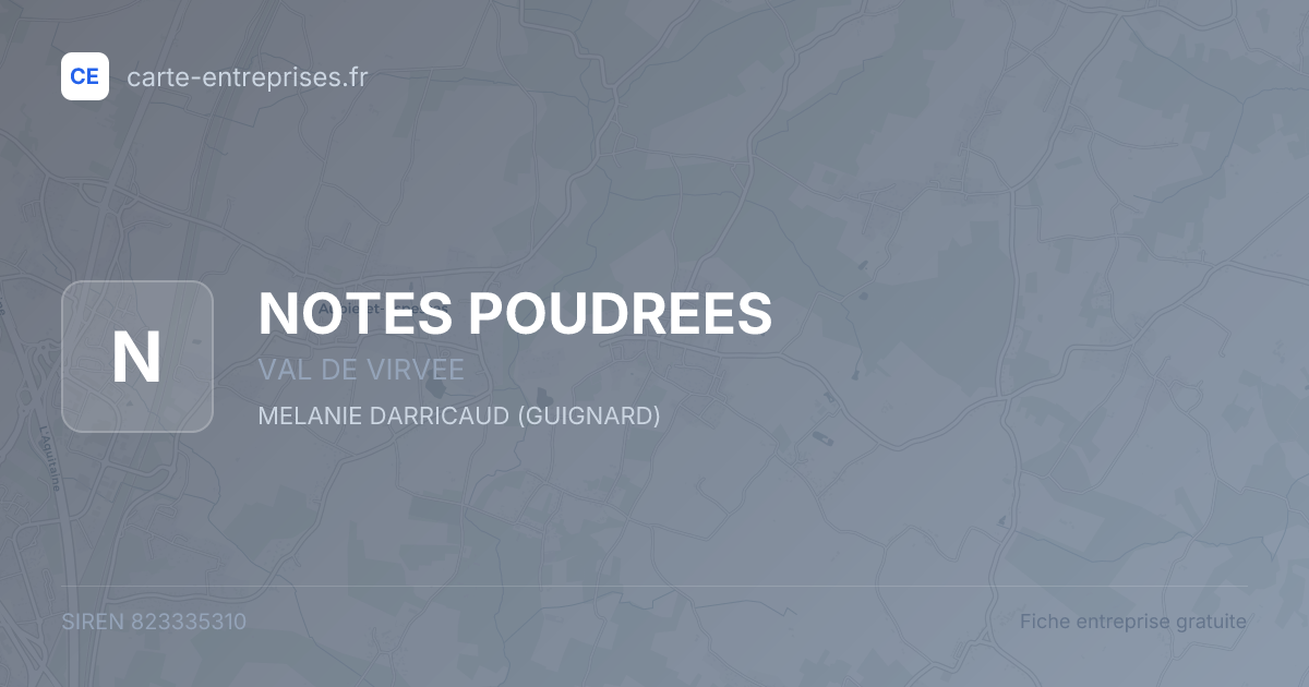 NOTES POUDREES — 823335310 — fiche entreprise