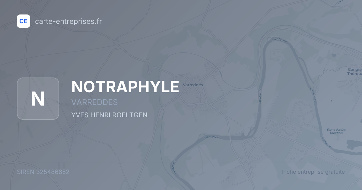 NOTRAPHYLE — 325486652 — fiche entreprise