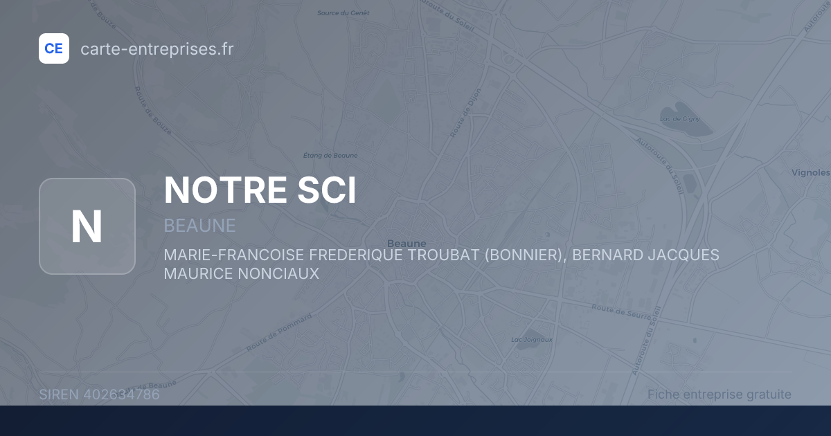 NOTRE SCI — 402634786 — fiche entreprise