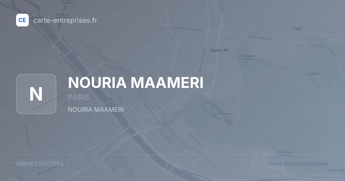 NOURIA MAAMERI — 531071504 — fiche entreprise