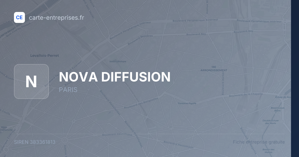 NOVA DIFFUSION — 383361813 — fiche entreprise