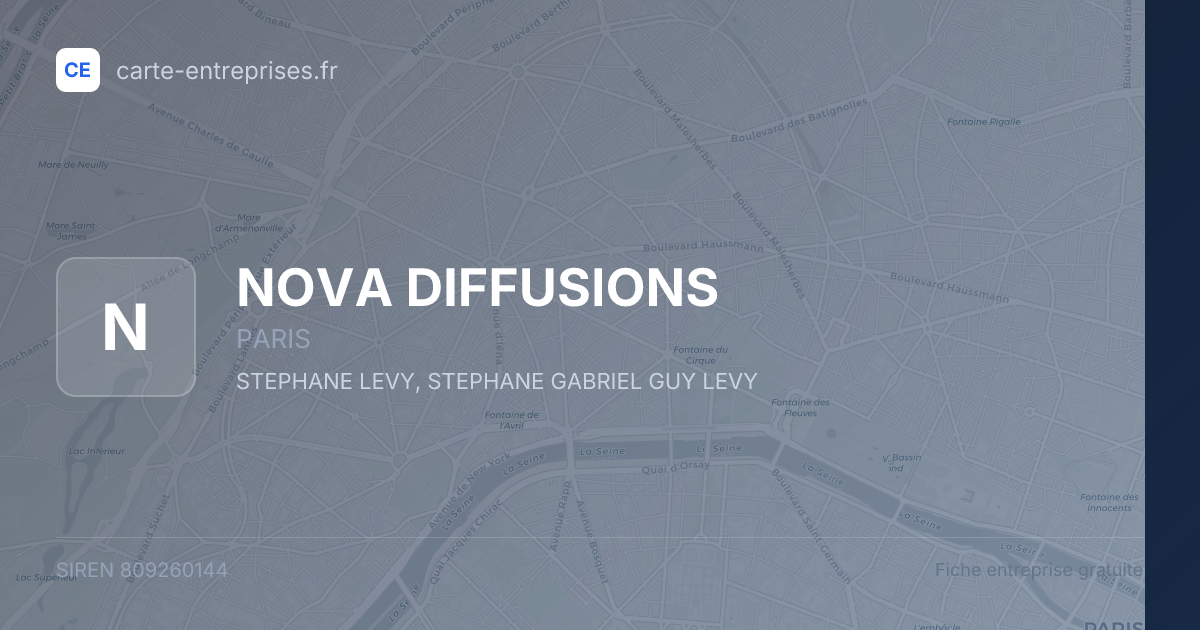 NOVA DIFFUSIONS — 809260144 — fiche entreprise