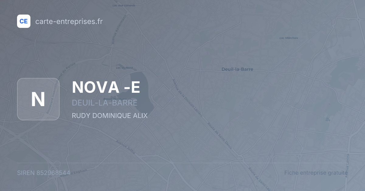 NOVA -E — 852968544 — fiche entreprise