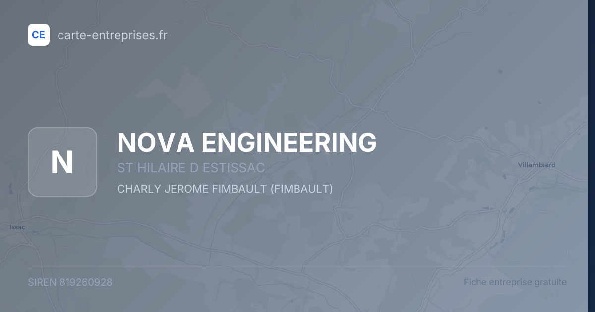 NOVA ENGINEERING — 819260928 — fiche entreprise