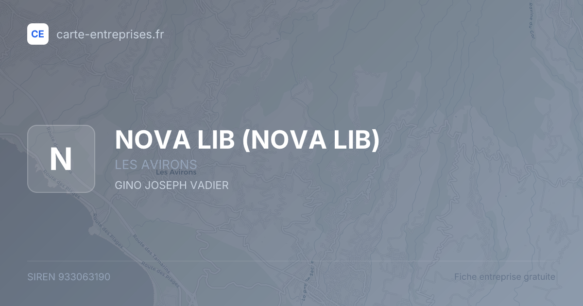 NOVA LIB — 933063190 — fiche entreprise