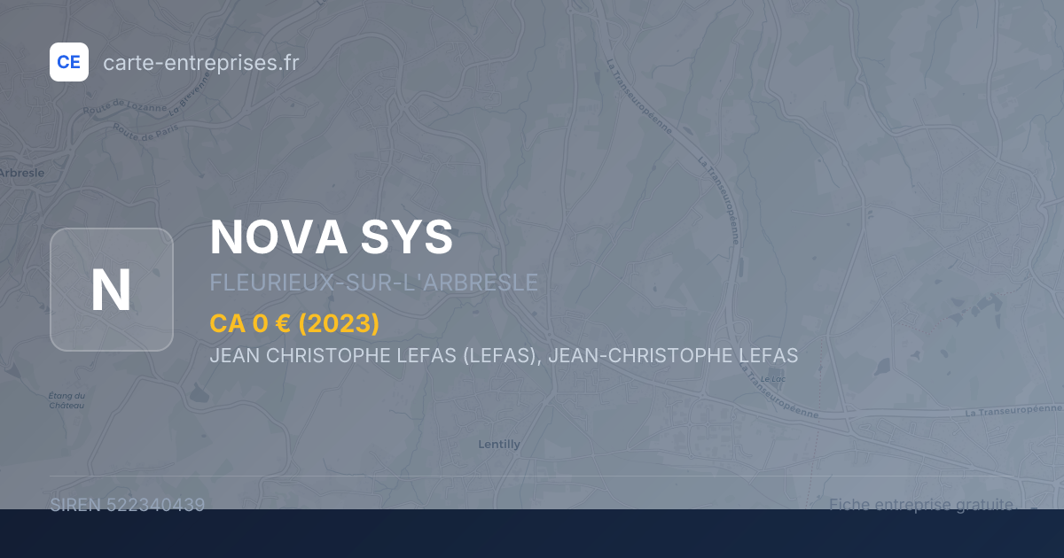 NOVA SYS — 522340439 — fiche entreprise