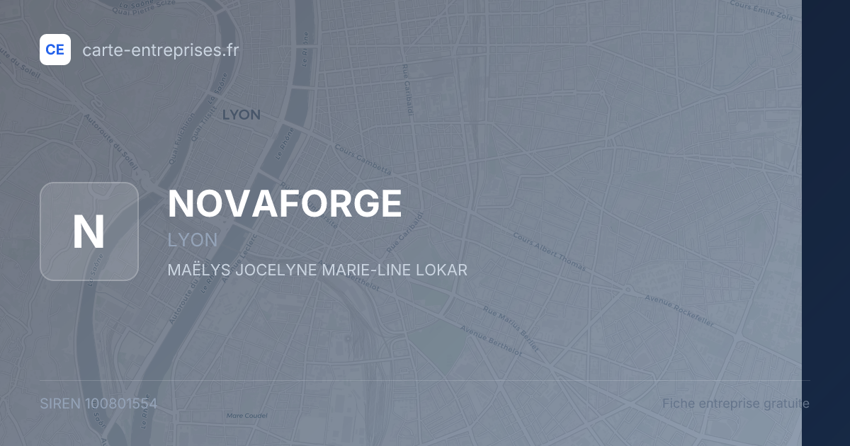 NOVAFORGE — 100801554 — fiche entreprise