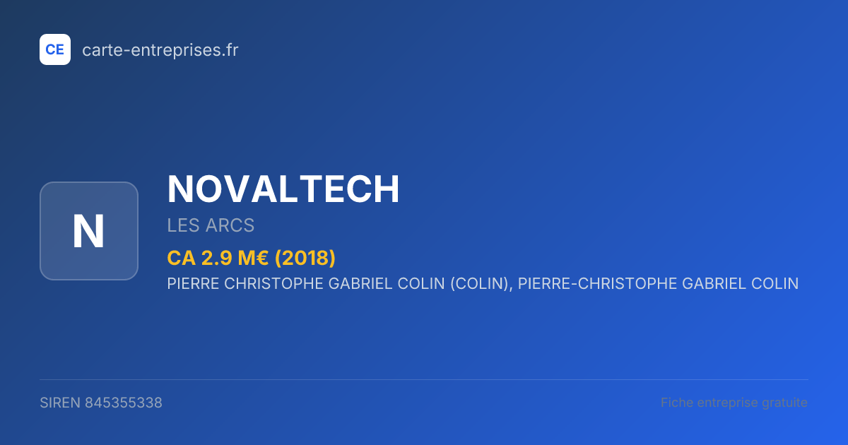 NOVALTECH — 845355338 — fiche entreprise
