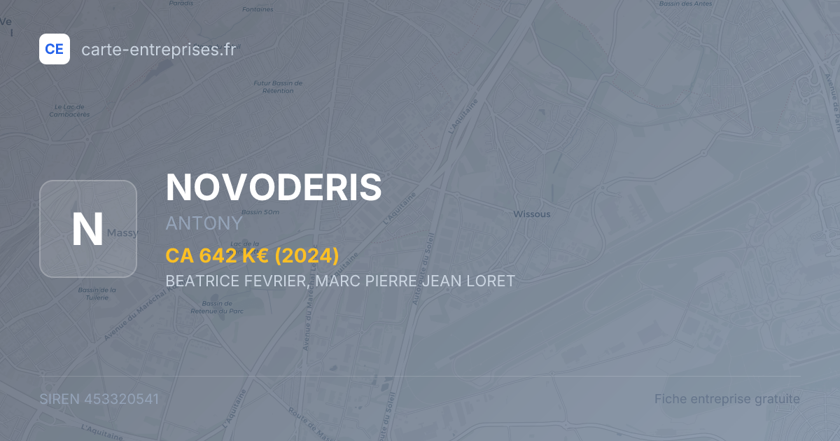 NOVODERIS — 453320541 — fiche entreprise