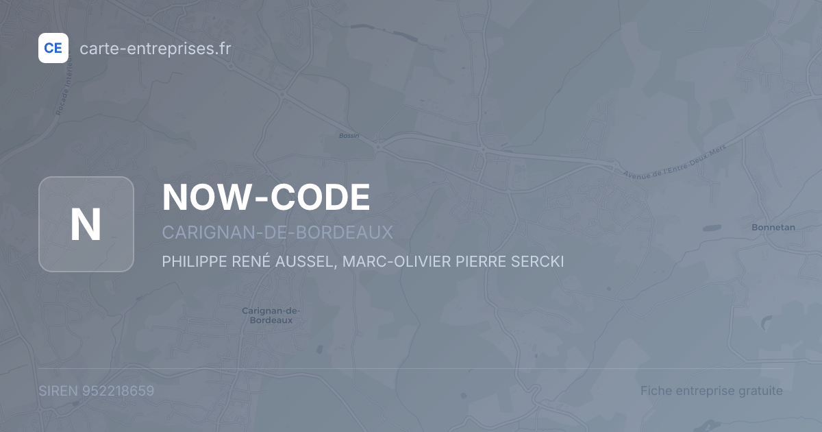 NOW-CODE — 952218659 — fiche entreprise