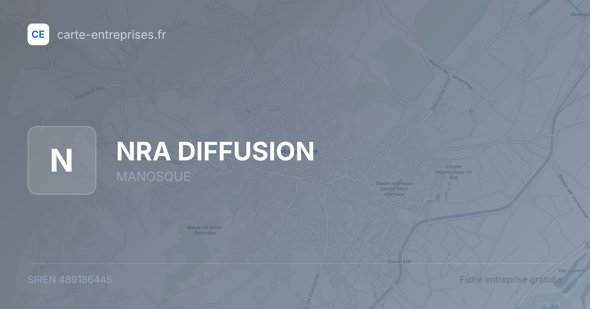 NRA DIFFUSION — 489186445 — fiche entreprise