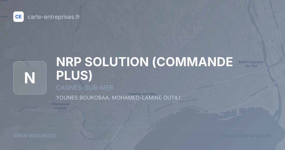 NRP SOLUTION (COMMANDE PLUS) — 904546033 — fiche entreprise
