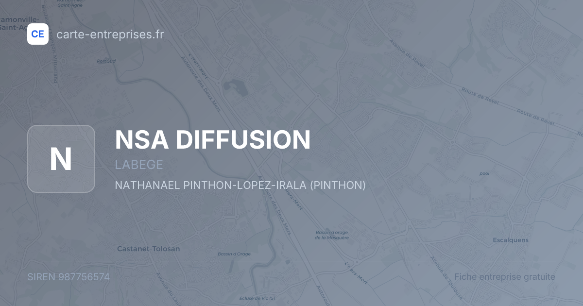 NSA DIFFUSION — 987756574 — fiche entreprise