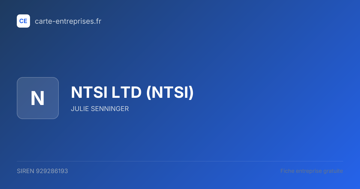 NTSI LTD (NTSI) — 929286193 — fiche entreprise