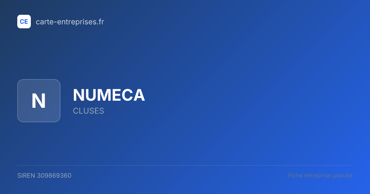 NUMECA — 309869360 — fiche entreprise