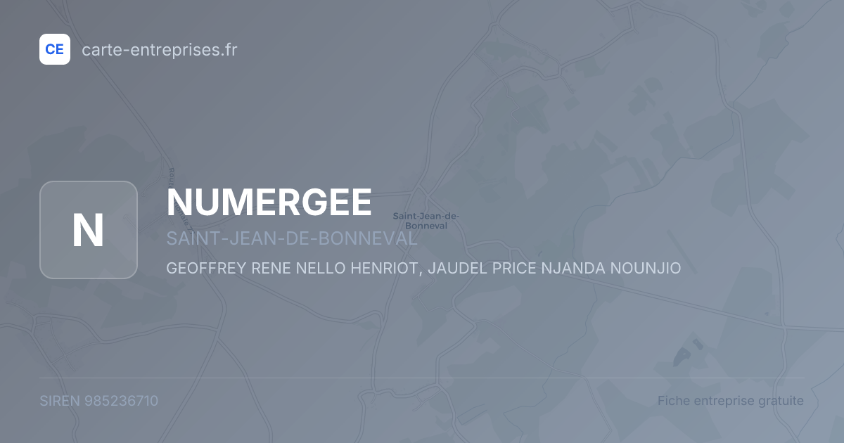 NUMERGEE — 985236710 — fiche entreprise