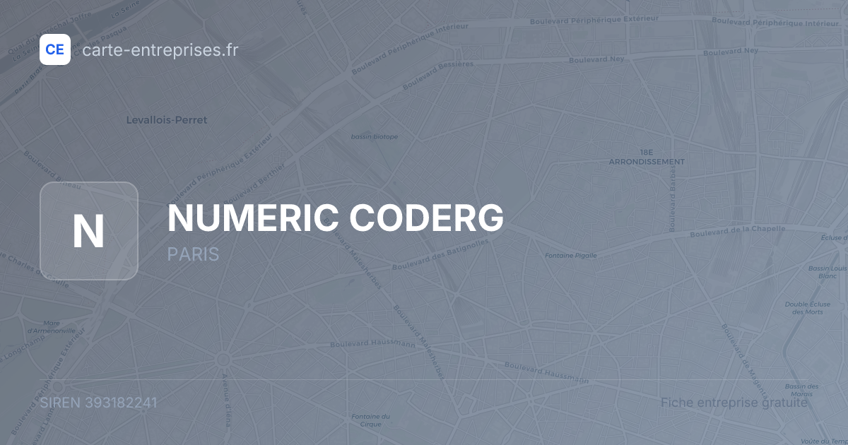 NUMERIC CODERG — 393182241 — fiche entreprise