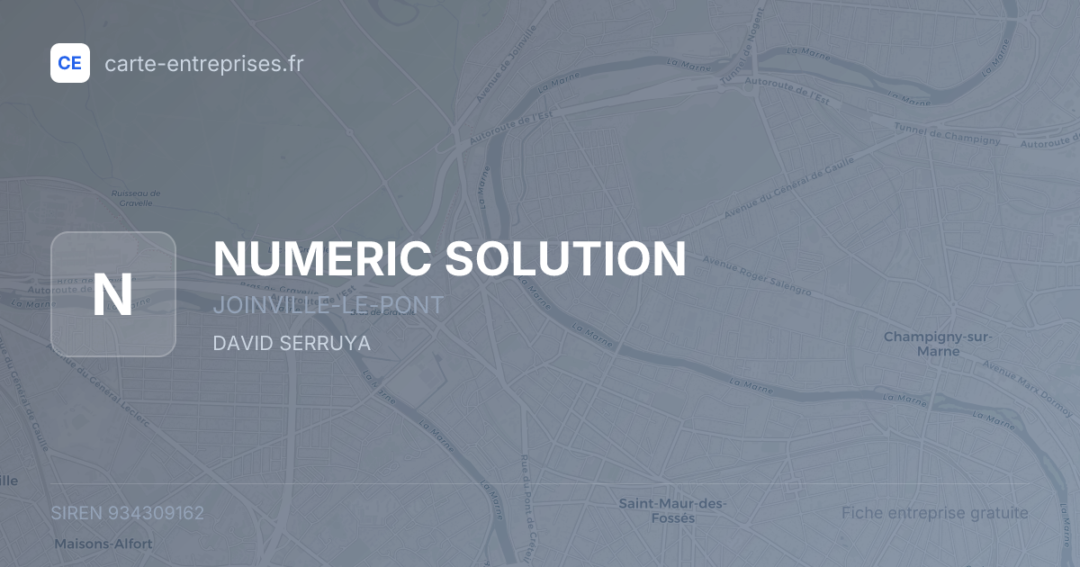 NUMERIC SOLUTION — 934309162 — fiche entreprise