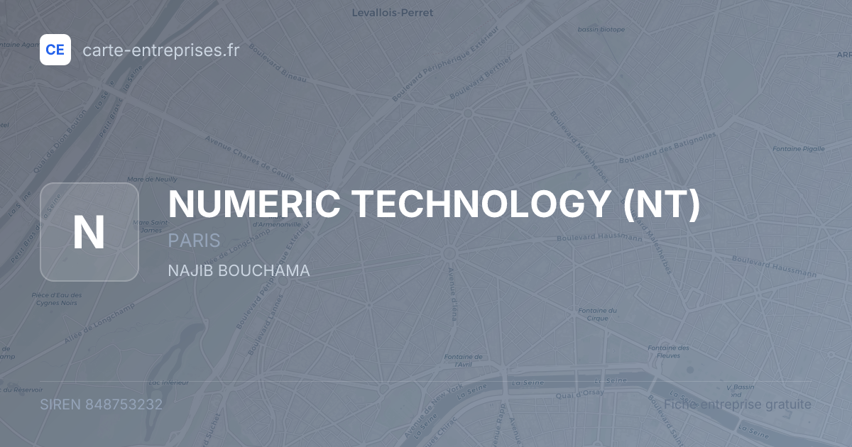 NUMERIC TECHNOLOGY (NT) — 848753232 — fiche entreprise