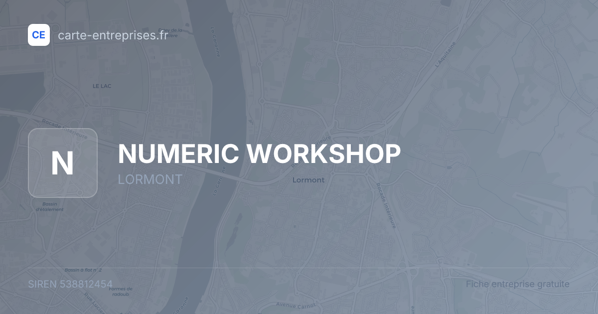 NUMERIC WORKSHOP — 538812454 — fiche entreprise