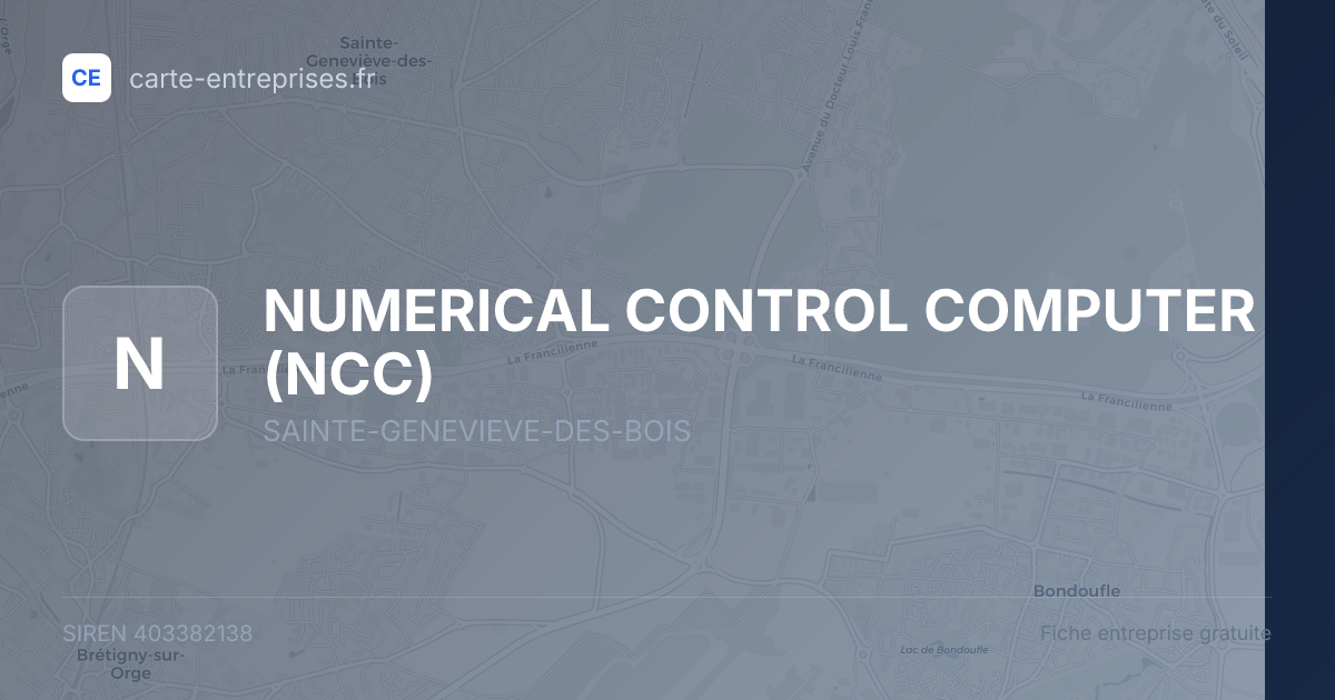 NUMERICAL CONTROL COMPUTER (NCC) — 403382138 — fiche entreprise