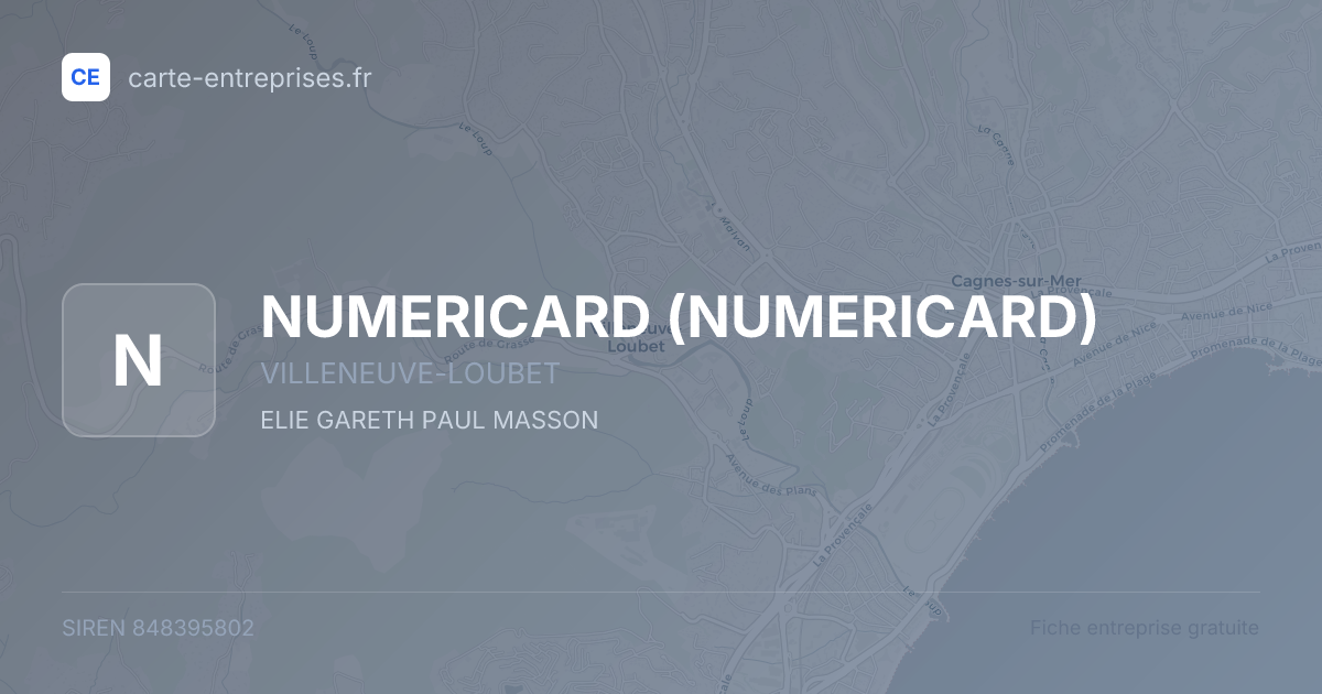 NUMERICARD — 848395802 — fiche entreprise
