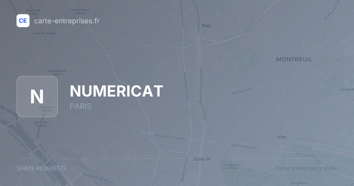 NUMERICAT — 481686772 — fiche entreprise
