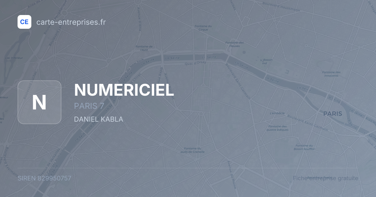 NUMERICIEL — 829950757 — fiche entreprise