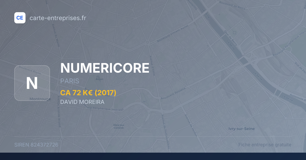 NUMERICORE — 824372726 — fiche entreprise